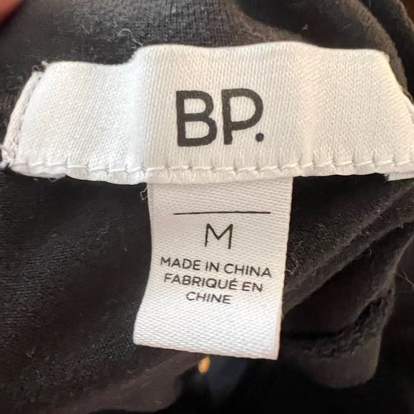 BP by Nordstrom Black Mock Neck Cropped Halter Top - Picture 2 of 3